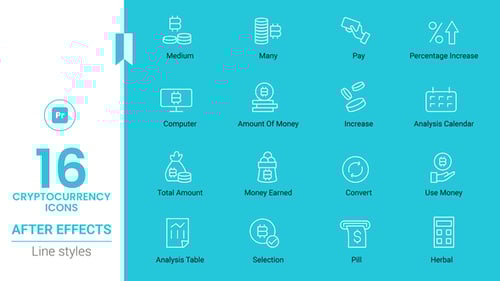Cryptocurrency Icon Set Line Pack - MORGRT