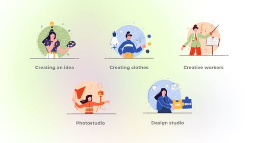 Animated Creative Professionals Flat Design Concepts