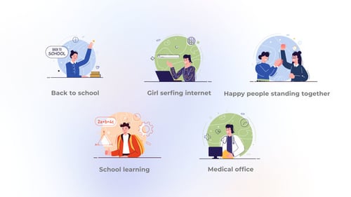Flat Design Concept Illustrations for Education and Health
