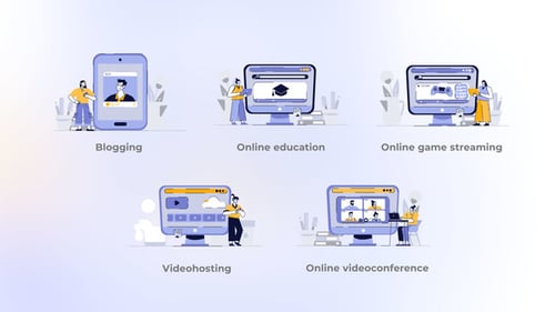 Online game streaming - Blue concepts
