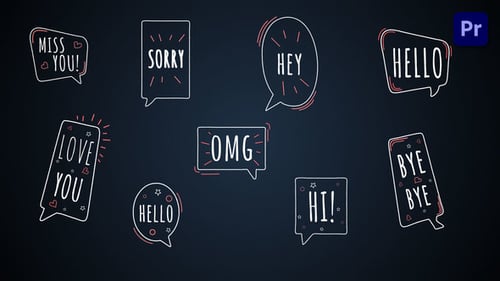 Animated Hand-Drawn Speech Bubble Expression Text