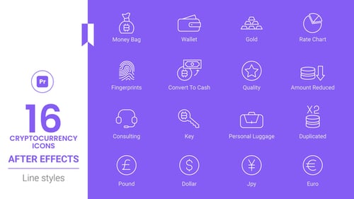 Cryptocurrency Icon Set Line pack - MORGRT