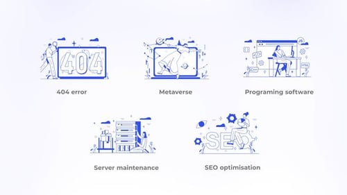 Programing Software - Blue and White Outline Concept