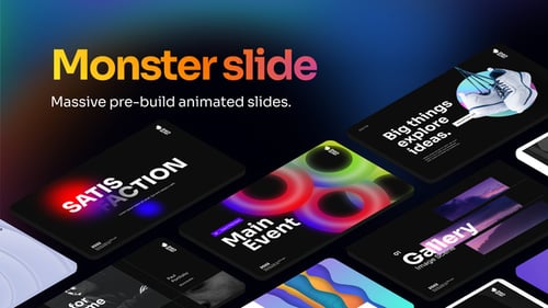 Monster Slide Animated Text Multipurpose Video Display After Effect Template