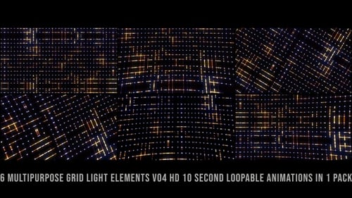 Animated Digital Grid Network with Glowing Dots