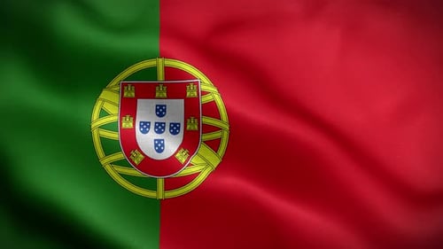 Realistic Waving Portugal Flag Seamless Loop