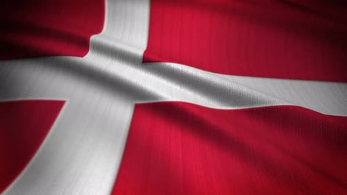 Realistic Waving Denmark Flag Stock Footage