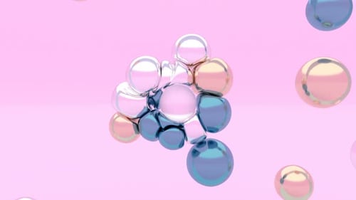 3d Liquid Metal Balls Levitation Elastic Sphere Soft Body Physics Stylish Minimalistic Design