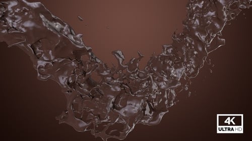 Dynamic Realistic Chocolate Liquid Splash Effect