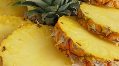 Juicy Pineapple Slices Close Up