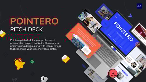 Modelo de exibição de vídeo do Pointero Pitch Deck para exibição do After Effect