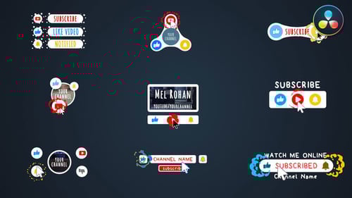 Animated YouTube Subscribe and Notification Buttons Pack