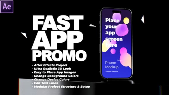 Fast App Promo - dynamic mobile app promo video for phone 14 and ...