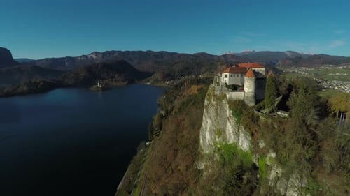 Aerial view of Bled Castle