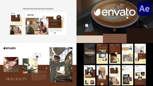 Modern Coffee Shop Slideshow and Social Media Stories