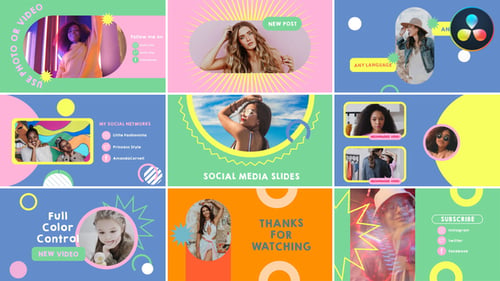 Youtube Social Media Slides for DaVinci Resolve