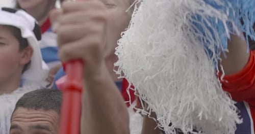 Diverse Fans Cheer and Celebrate Sporting Event Victory