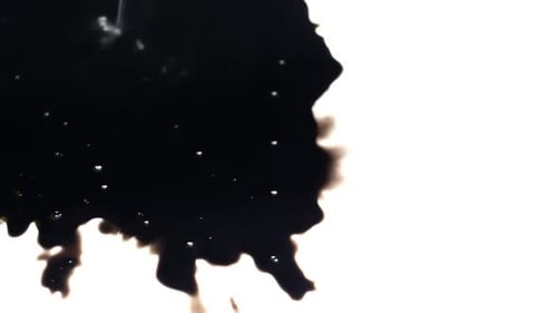 Black Ink Drop Spreads on White Surface
