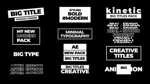 Modern Dynamic Typography Text Animations for Video Titles