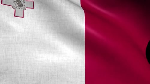 Waving Flag of Malta National Symbol Animation