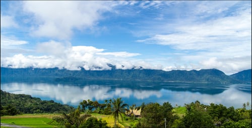 Maninjau Lake and Clouds Time Lapse 1 - 4K