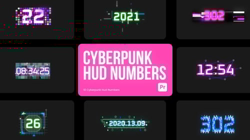Futuristic Digital Number Countdowns and HUD Elements