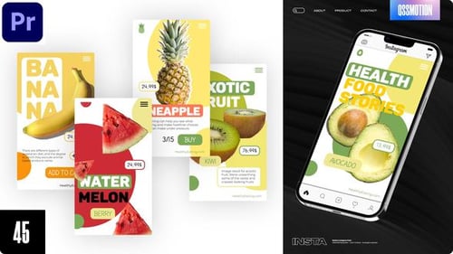 Modern Instagram Story Templates for Healthy Food Promotion