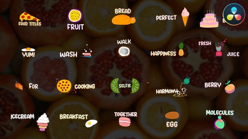 Playful Cartoon Food Titles with Animated Icons