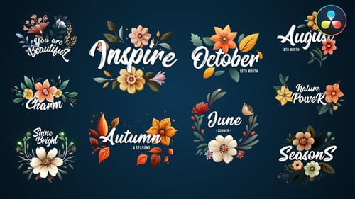Animated Glowing Floral Wreaths Text Titles