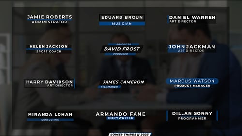 Dynamic Minimal Lower Thirds for Professional and Corporate Videos