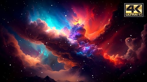 Dynamic Abstract Space Nebula with Twinkling Stars