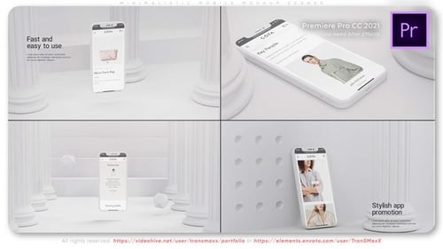 Escenas minimalistas de maquetas móviles