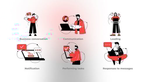 Dynamic Flat Design Business Concepts Explainer