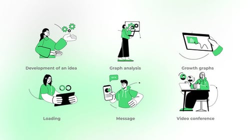 Animated Business People Illustrations for Corporate Concepts