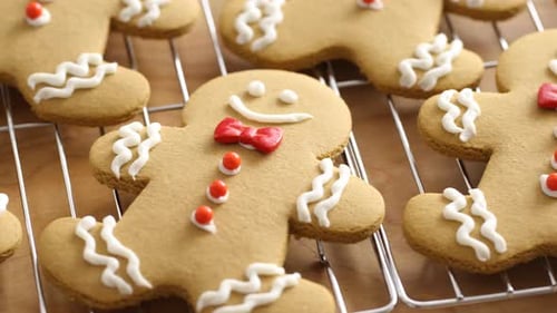 Decorated Gingerbread Men Cookies for Holiday Baking