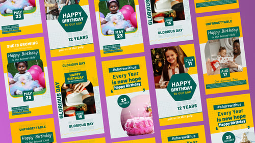 Vibrant Birthday Social Media Stories Template