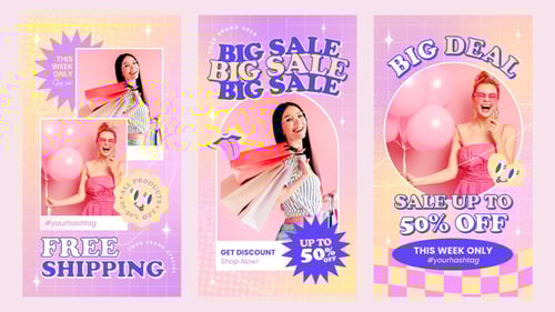 Vibrant Retro Pop Social Media Sale Promo Animation