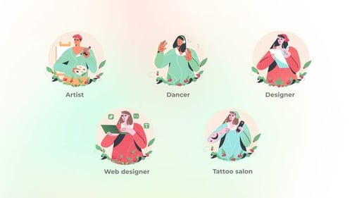 Creative Professions - Flat Concepts-Colorful