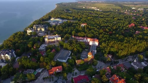 Vue aérienne de la station balnéaire de Svetlogorsk, Russie