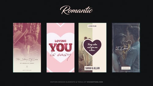 Romantic Vertical Story Templates for Social Media