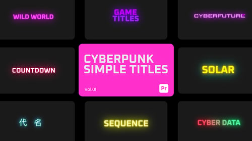 Cyberpunk Simple Título 01 para Premiere Pro
