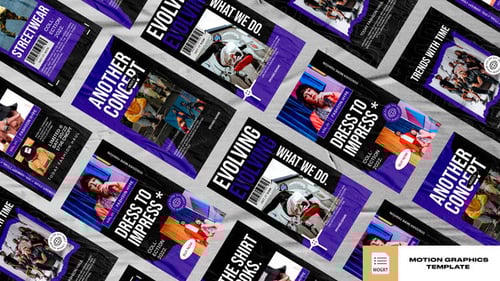 Dynamic Grunge Social Media Stories with Bold Fashion Typography