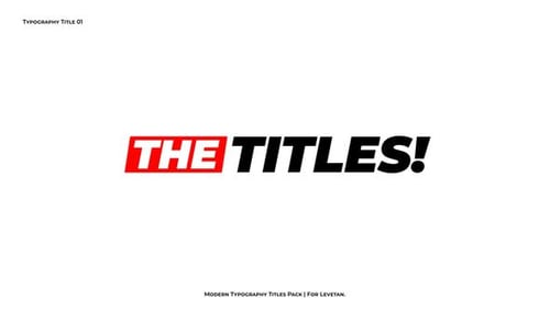 Kinetic Typography Modern Titles Pack