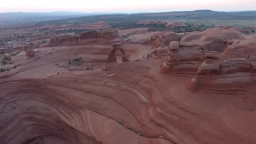 Aerial view of Delicate Arch at Arches National Park, Utah