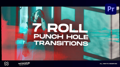 Punch Hole Roll Transitions, volumen 02 para Premiere Pro