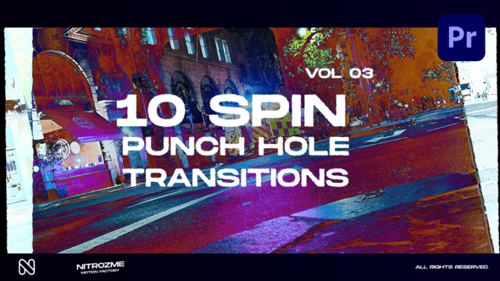 Punch Hole Spin Transitions, volumen 03 para Premiere Pro