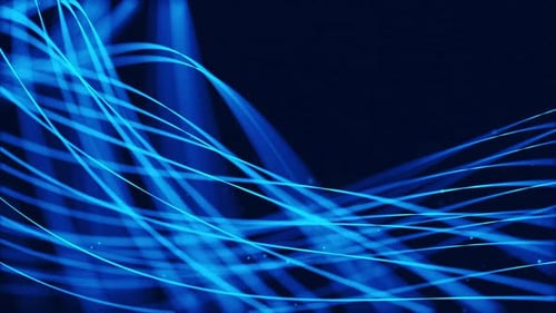 Dynamic Blue Flowing Lines Abstract Digital Background