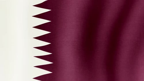 Waving Flag of Qatar with Realistic Fabric Texture