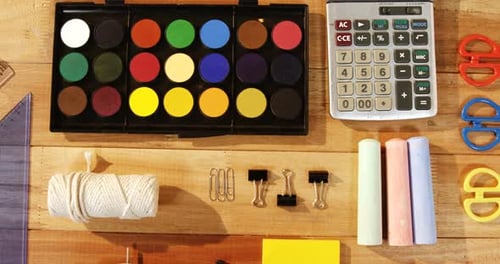 Colorful Art and Office Supplies Overhead