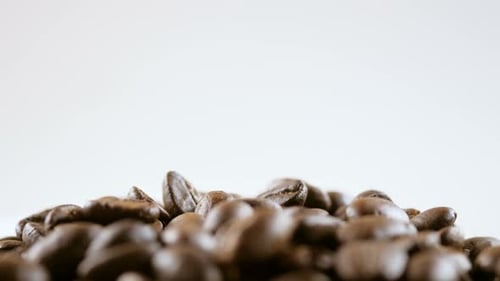 Coffee Beans in Extreme Close Up